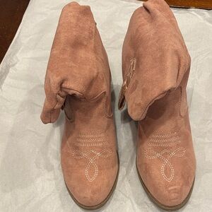 Women's Suede Ankle Boots - Pink